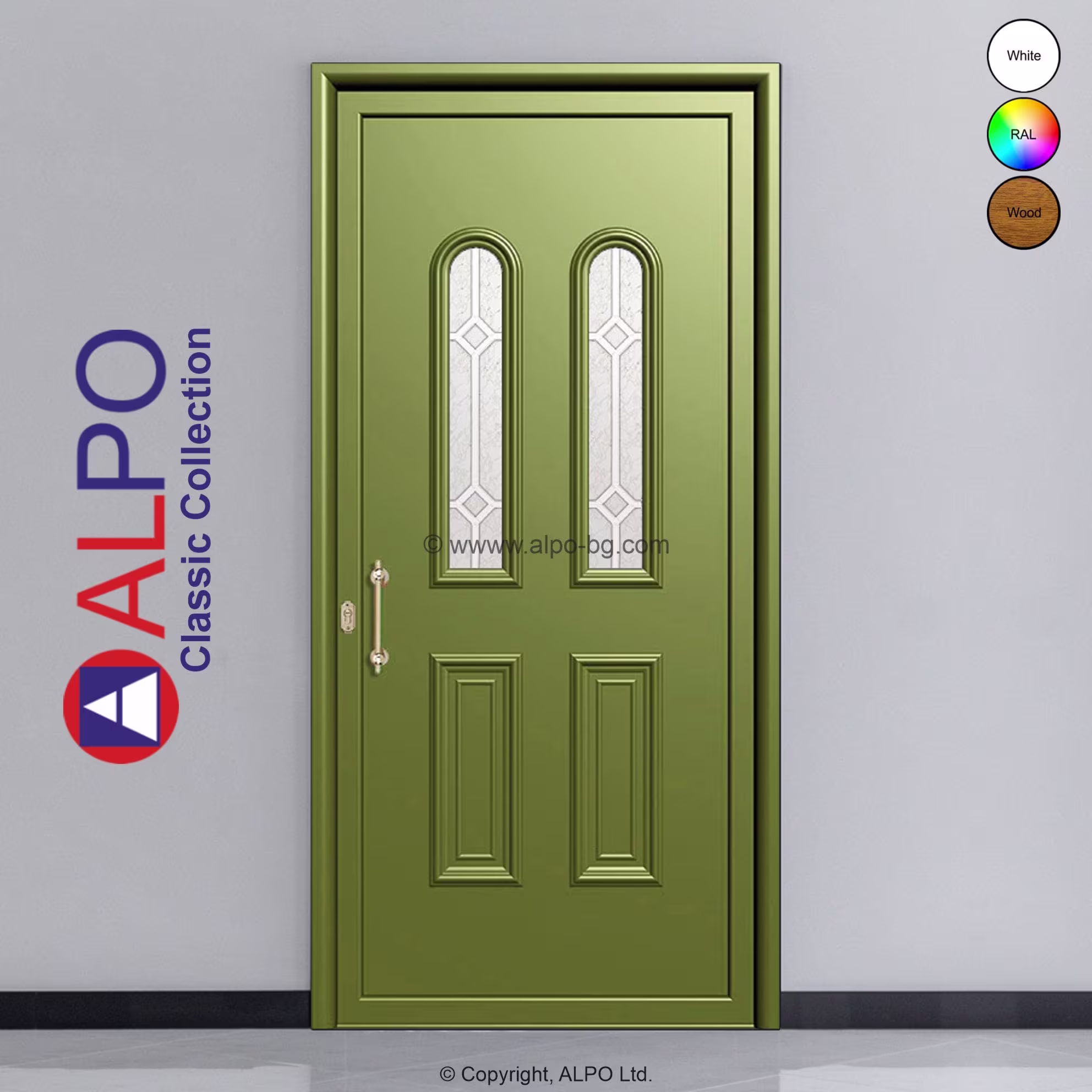 Термоизолационно пано за врата ALPO с два стъклопакета 2437