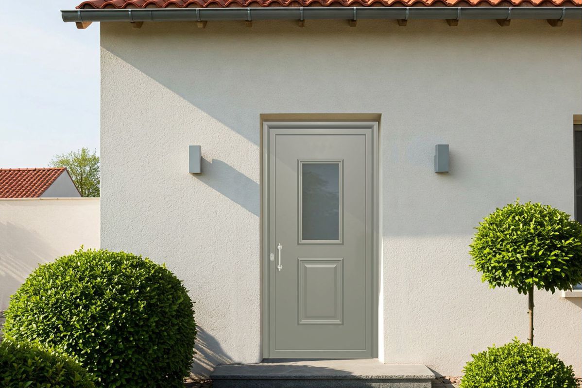 Алуминиева врата с орнаментен панел Алпо Класик колекция