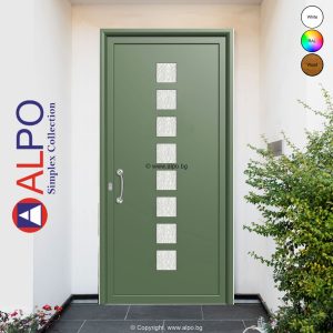 Пано за врата с осем стъклопакета Делта ALPO 8022