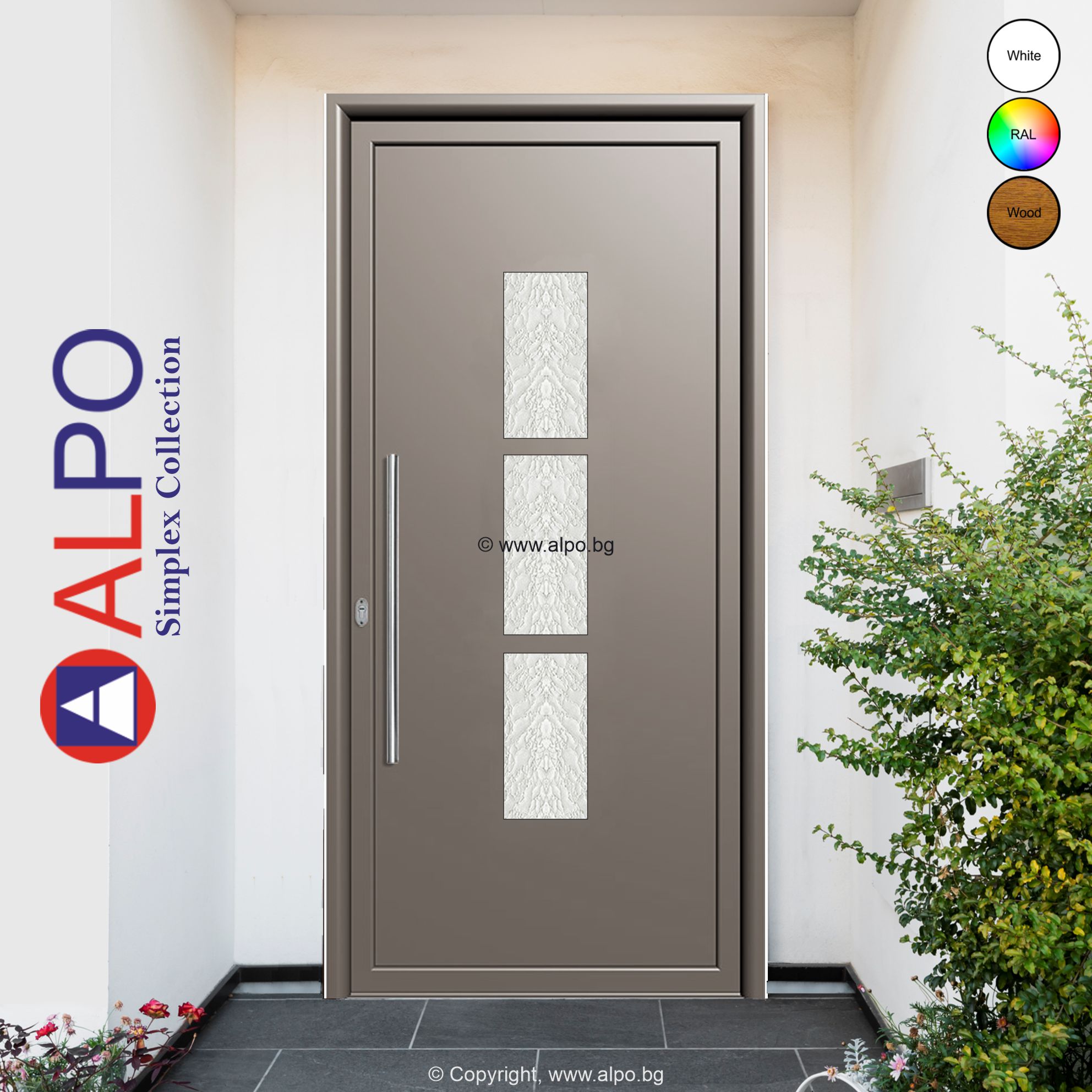 Термоизолационно пано за врата с три стъклопакета ALPO 8092