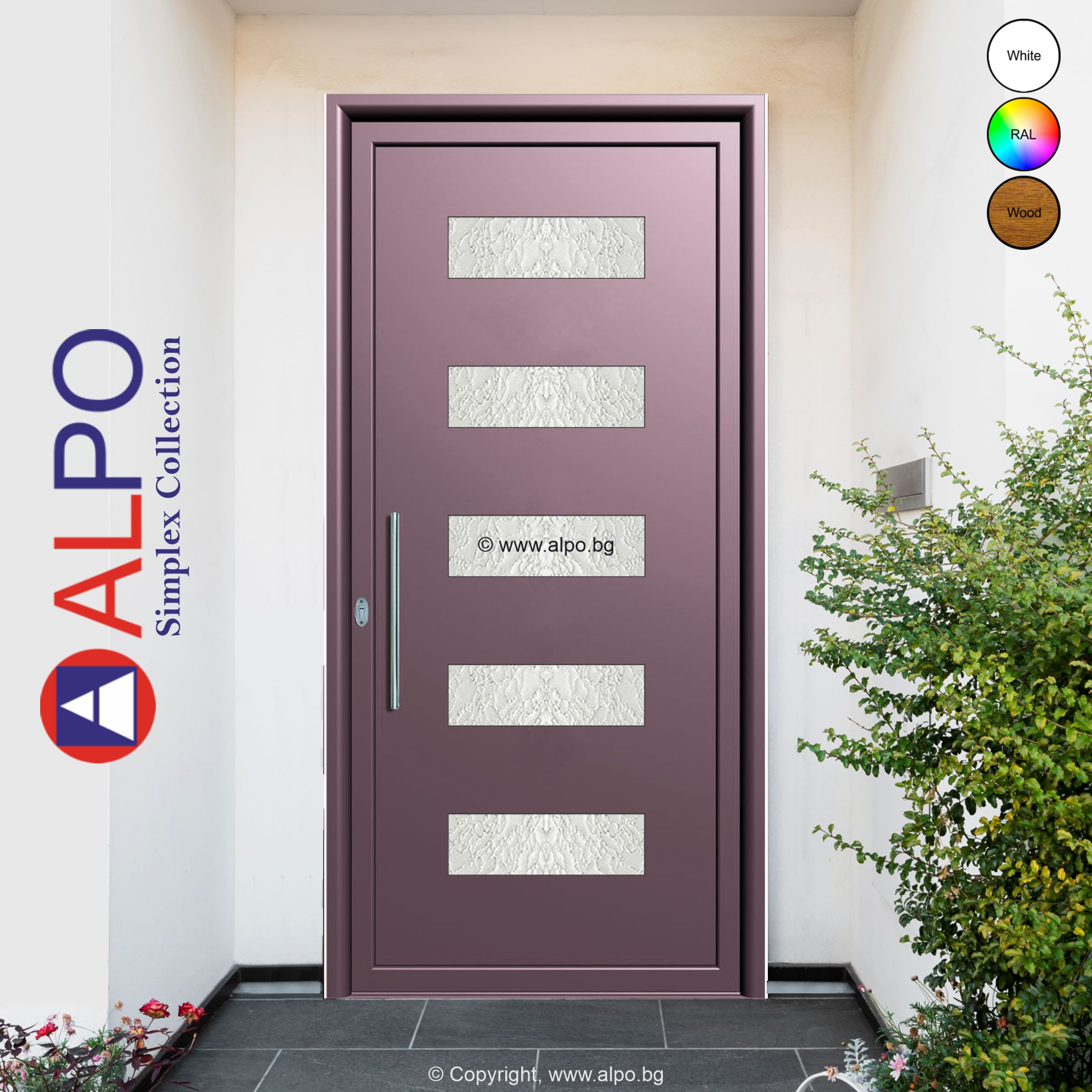 Пано за врата от алуминий ALPO 8122