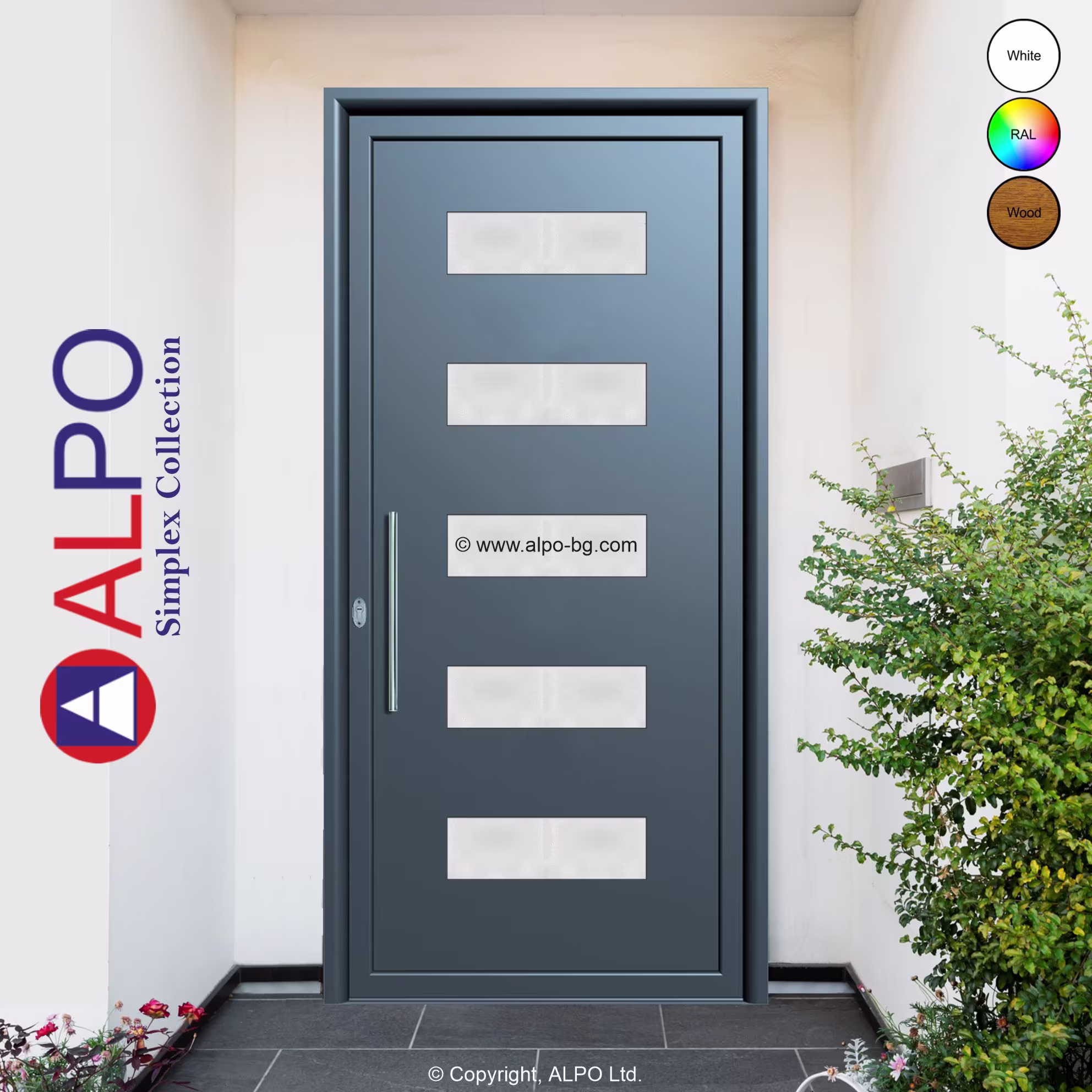 Алуминиево пано за врата ALPO 8124